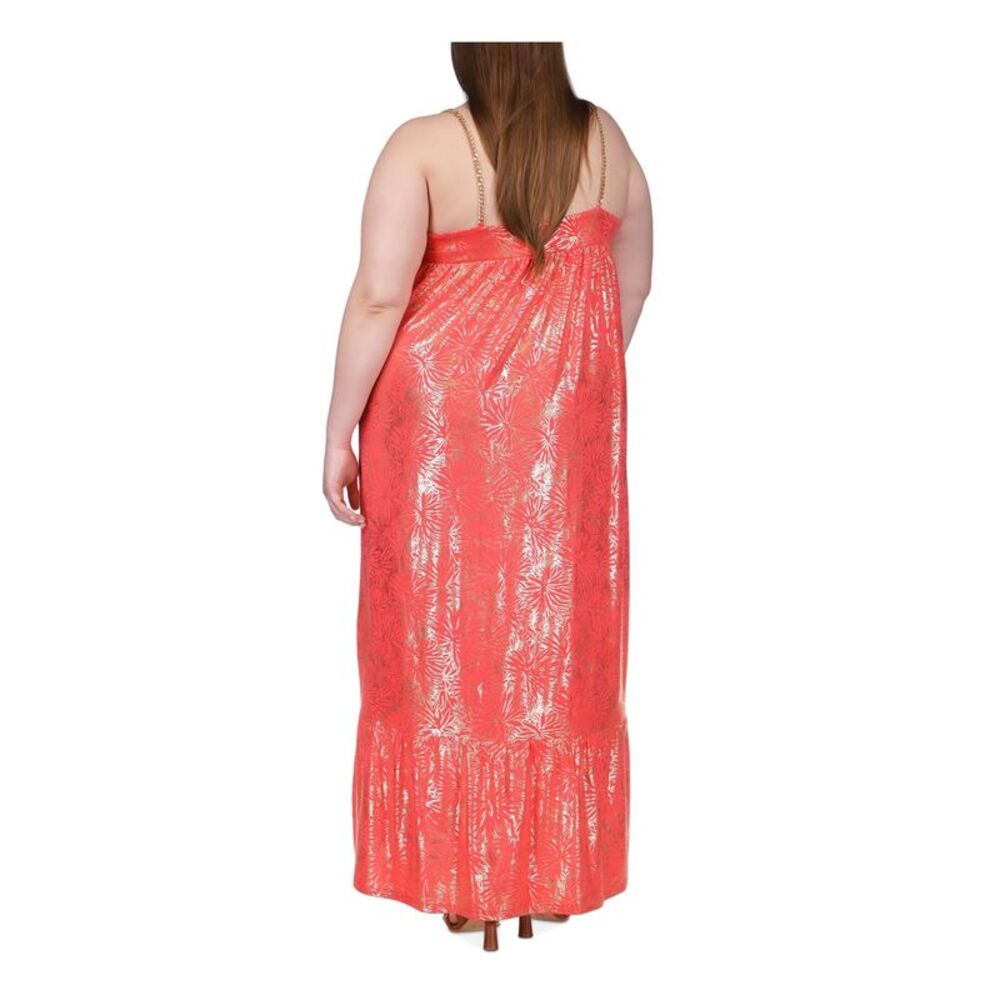 MICHAEL MICHAEL KORS Coral Sleeveless Maxi Dress 3X - Picture 2 of 3
